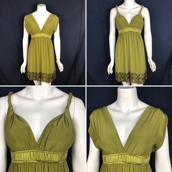 NEW-ANTHROPOLOGIE Hale Bob EmpireWaist Silk Dress - Picture 5 of 8